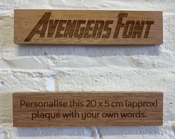 Personalised Wood Door Sign - Wooden Name Sign - Baby Child Door Sign - Library Plaque Avengence