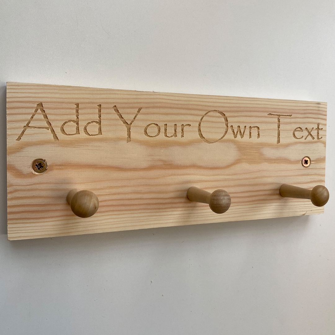 Coat Rack, Kid's Clothes Peg Rack, Personalised Wall Hooks, Boys