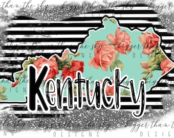 Patrón floral de Kentucky DISEÑO de descarga digital de sublimación PNG
