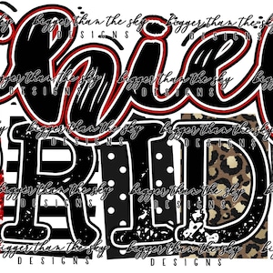 CHIEF PRIDE Red & Black Glitter sublimation PNG Digital Download