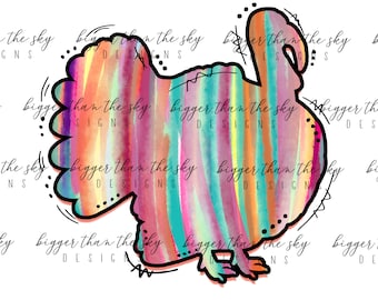 Colorido pintado Turquía PNG Sublimación Descargar