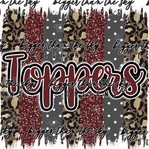 Glitter Stripe TOPPERS Maroon & Grey sublimação PNG download digital