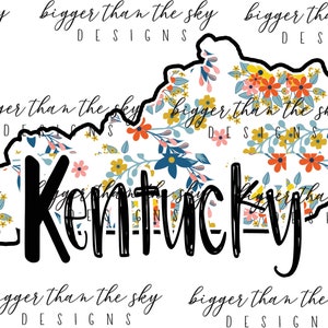 Kentucky state floral pattern PNG sublimation download