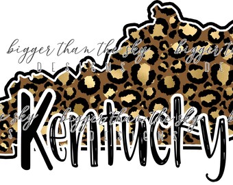 Kentucky state leopard pattern PNG sublimation download