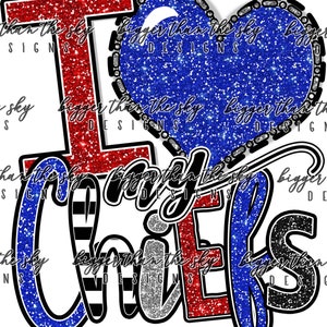 I Love My CHIEFS red blue sublimation PNG Digital Download