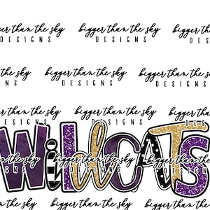WILDCATS Purple Gold black sublimation PNG Digital Download
