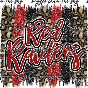 Glitter Stripe Red Raiders RED & BLACK sublimation PNG Digital Download