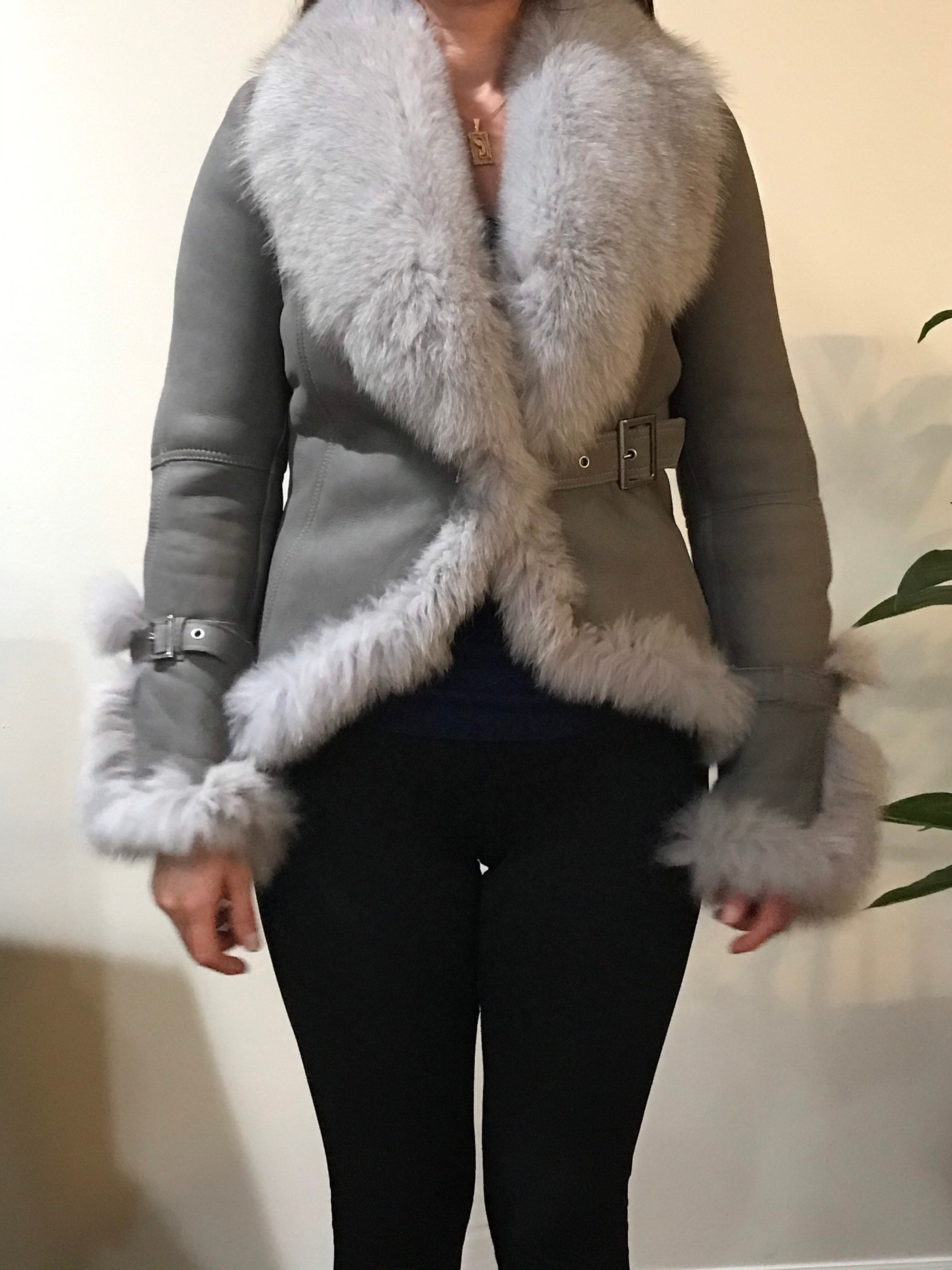 real fur Jacket in gray size S Etsy