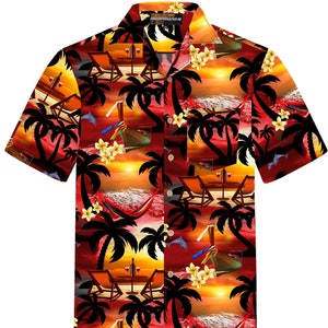 Camicia Hawaiana per uomo &quot;Paradise Evening&quot; / 100% Cotone / taglia S - 8XL