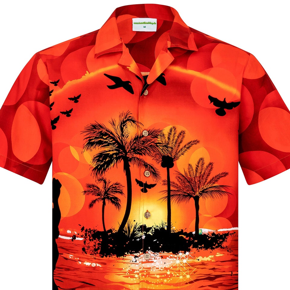Hawaii Summer Colorful T Shirt Red LT6