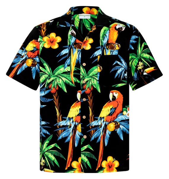 Camicia Hawaiana per uomo Pappagalli hawaiani 2.0 100 Cotone taglia S 8XL nero Etsy Italia