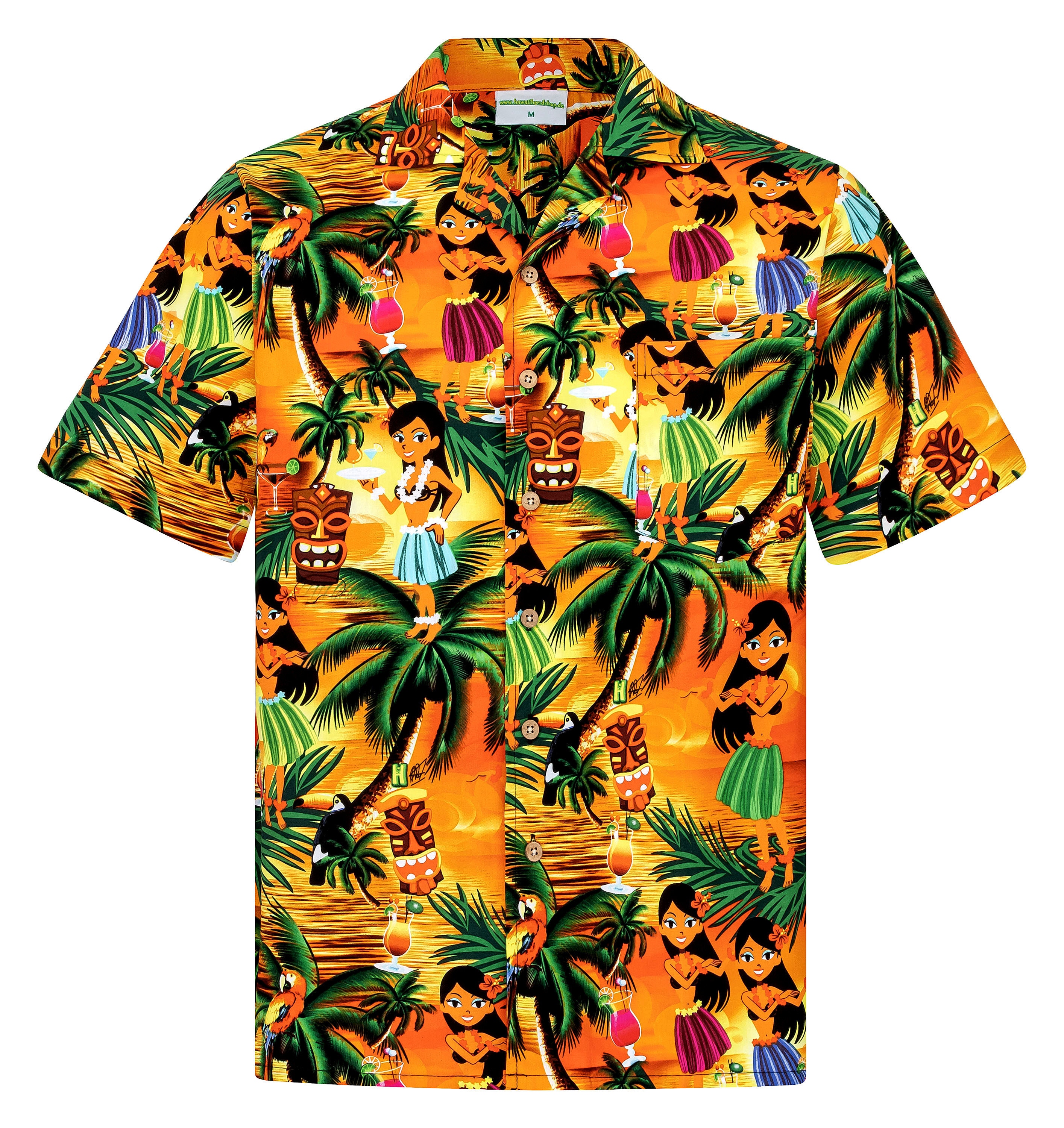 ALVISH Hawaii-Hemd Für Damen Mit Hibiskusblüten-Print – Lockeres Strandtop Aus 100% Polyester