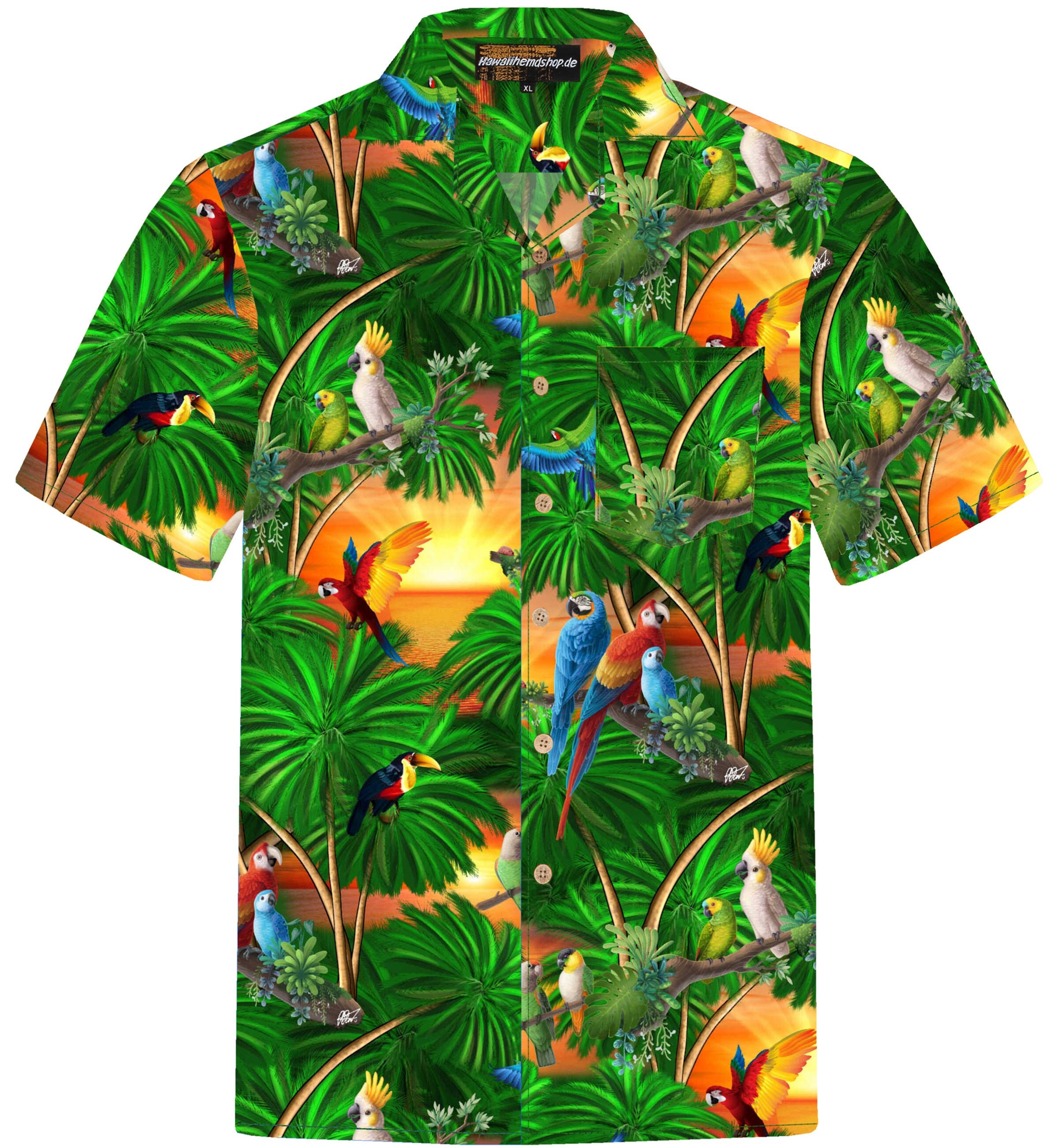 Chemise Homme Manches Longues Motif Jungle Animaux - Polyester Léger - Coupe Droite Décontractée Taille S à 2XL