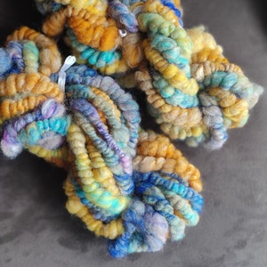 Fio Artístico Feito à Mão “Sunset”/ Fio Art Supercoil / Variações de Fio Azul Amarelo