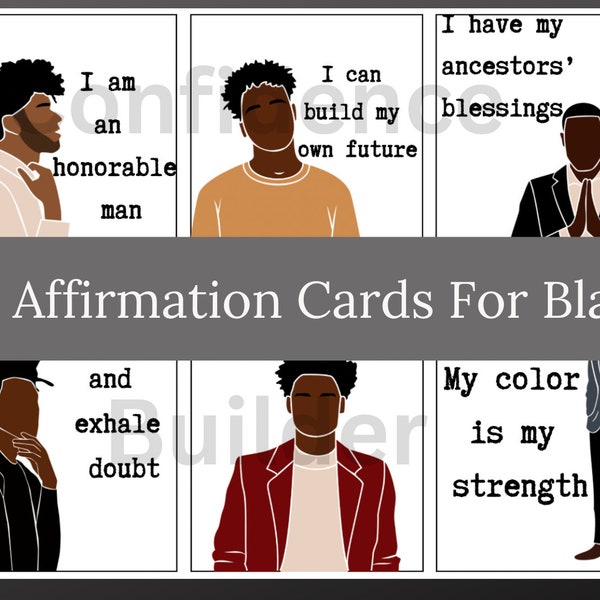 Empowering Affirmation Cards for Black Kings: Embrace Your Strength and Inner Greatness - Juneteenth Gift - Print, Laminate, And Gift