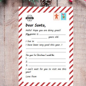 Printable Letter to Santa, Kids Letter to Santa, Santa Letter, Christmas, Christmas Printable, Letter to Santa Claus, PRINTABLE