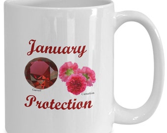 Januar Birthstone Becher Granat Nelken Schutz Geburtstag Geschenk Kaffeebecher