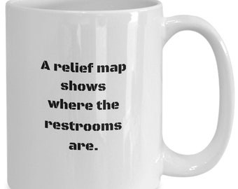 Relief Karte Pun Kaffeebecher lustiges Geschenk für einen Kartographen Map Maker