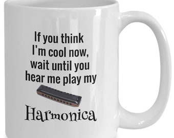 Cadeau de tasse de café d'Harmonica pour des musiciens de folk de rock de joueurs d'Harmonica