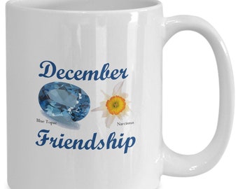 Dezember Birthstone Becher blau Topas Narziss Freundschaft Geburtstag Geschenk Kaffeebecher
