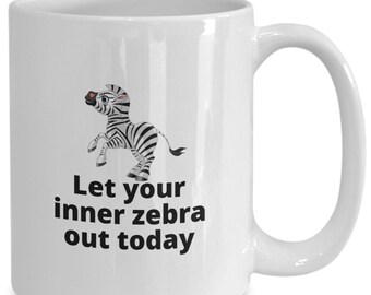 Happy Zebra Coffee Mug Gift for Zebra Safari Lovers