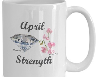 April Birthstone Becher Diamant süße Erbse Stärke Geburtstag Geschenk Kaffeebecher
