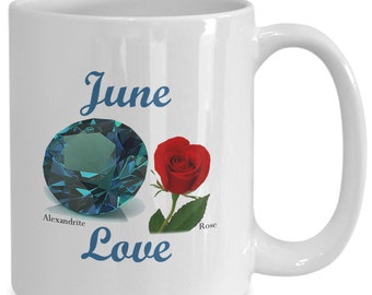 Juni Birthstone Becher Alexandrit Rose Liebe Geburtstag Geschenk Kaffeebecher
