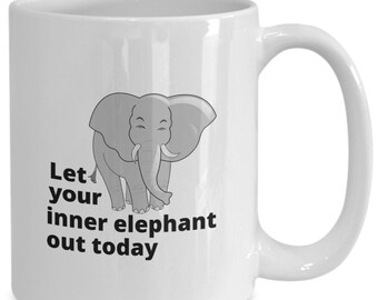 Happy Elephant Coffee Mug Gift for Elephant Safari Lovers