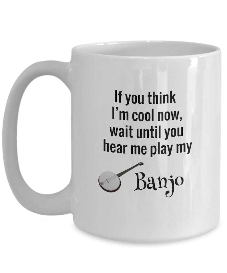 Banjo Coffee Mug Cool Gift for Banjo Players Folk Bluegrass Musicians