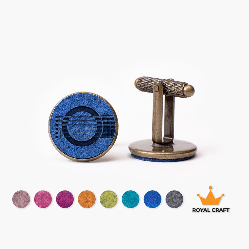 Guitar Player Felt Cufflinks