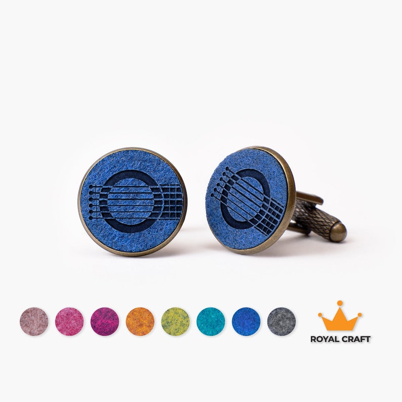 Guitar Player Felt Cufflinks