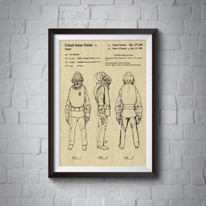Patent Print, Star Wars Printables, Star Wars Patent, Star Wars Wall Decor, Gift, Patent Decor, Star Wars Wall Art, Admiral Ackbar