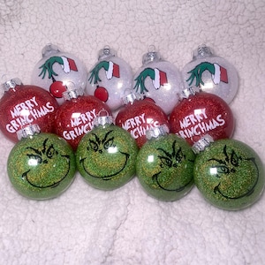 Handmade Grinch Ornaments | Grinch Ornament | Christmas Ornaments | Handmade | Disc Ornament