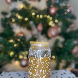 Gingerbread Christmas Glass Cup | Gingerbread Christmas Cup | Christmas Gingerbread Cup | Christmas Cup | Christmas Gift | Christmas Cup