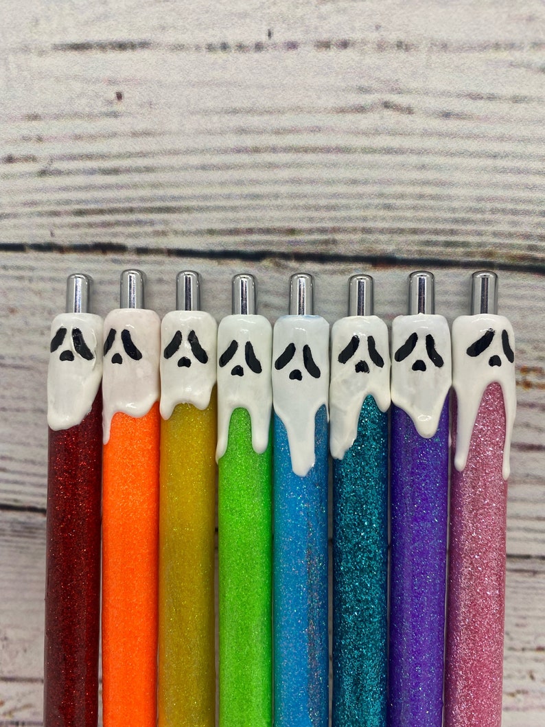 Ghost Face Pens Epoxy Pens Halloween Pen Ghost Face Etsy