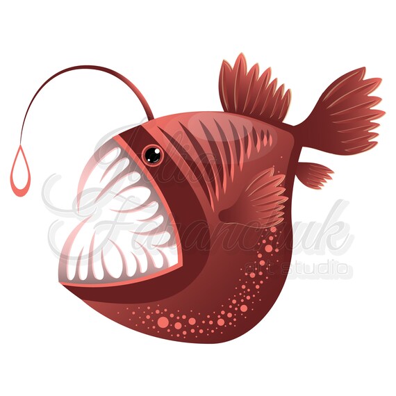 Download Anglerfish Svg Angler Fish Svg Anglerfish Clipart Eps Jpg Etsy