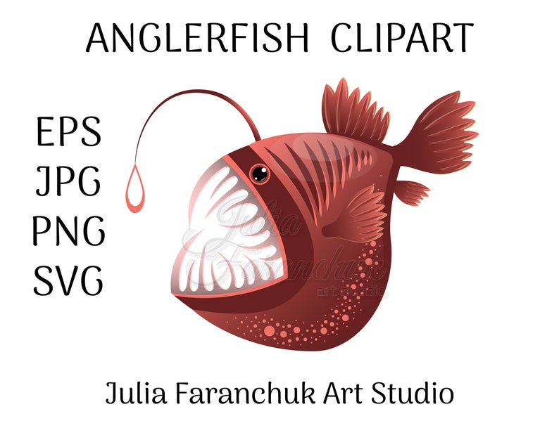 Download Anglerfish SVG Angler Fish SVG Anglerfish Clipart. Eps jpg ...