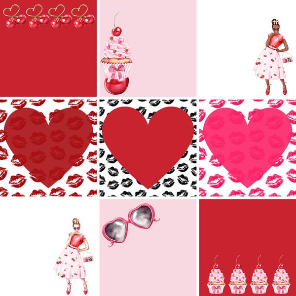 Valentine Collection Social Media Square Template, Instagram background, Facebook template, backgrounds, beauty blog, fashion blog, download