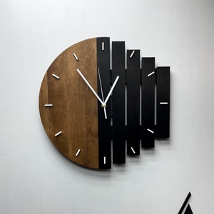 Wall clock unique for boss, Minimalist wall clock, Business clock in the form of steps to success, Wall wood clock, Ready to Hang Clock 14"