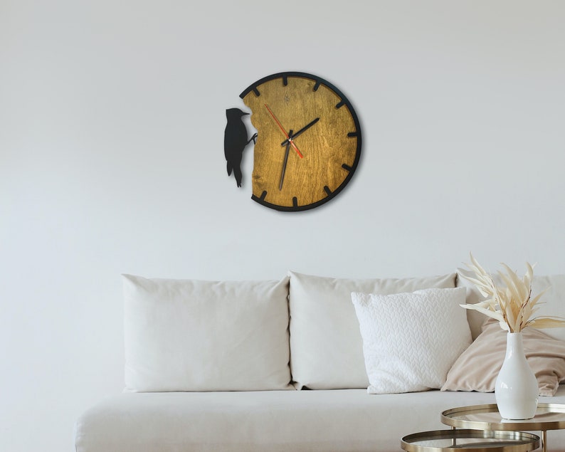 Wall clock made of natural wood will look great in any interior. You can also create your own unique wall clock with personalization.