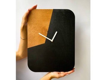 Personalized Vertical Wooden Wall Clock: Silent Industrial Decor