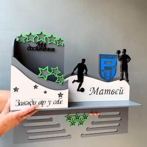 Custom Medal Display Rack for Awards Metal Medal Hanger Monogram, Personalized Medal Holder Custom Design, Any Sports, Figures and Symbols