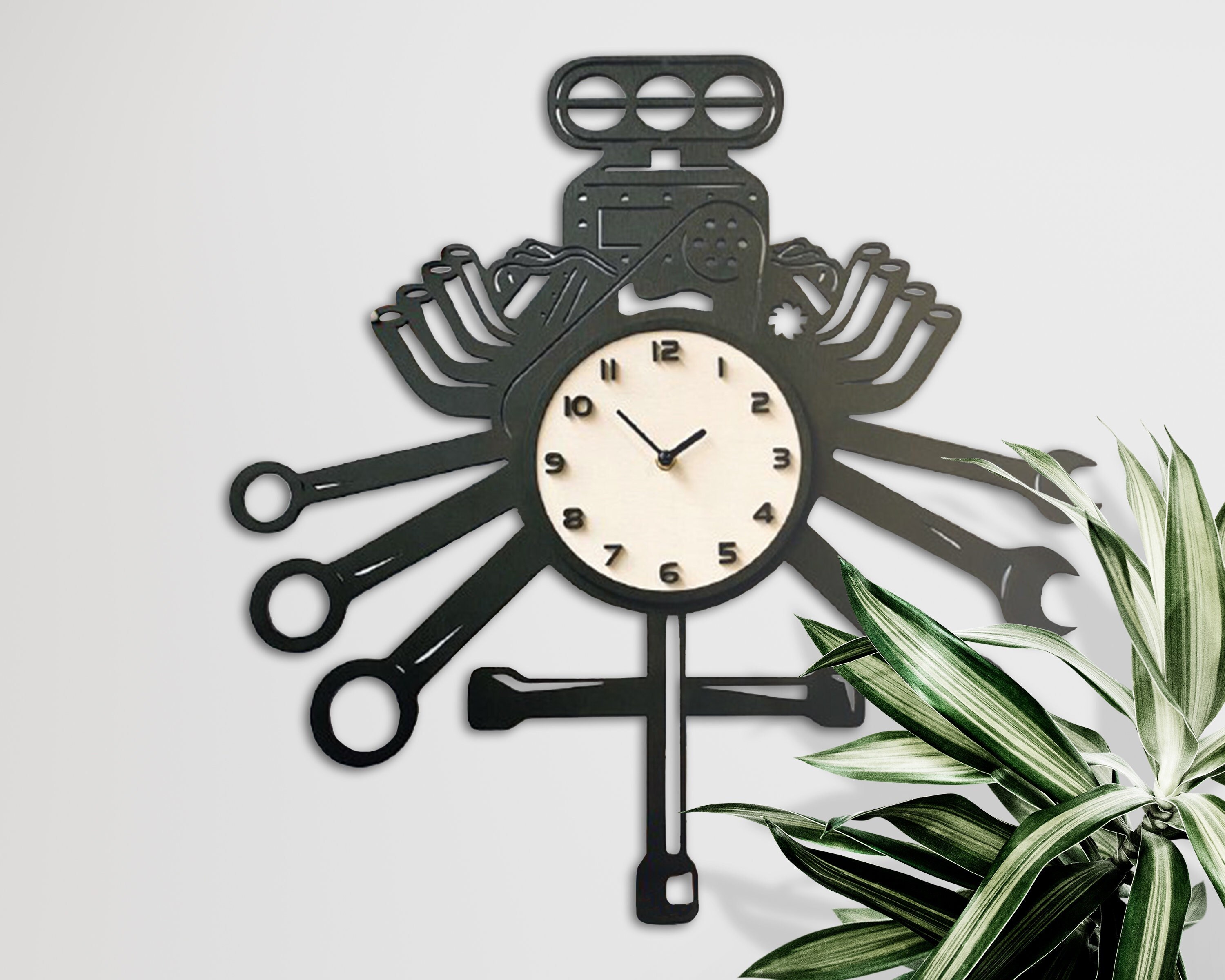 Personalized Garage Wall Clock, Custom Garage Wall Decor, Garage Gift