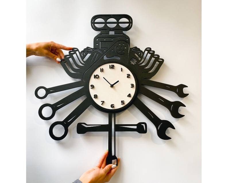 Personalized Garage Wall Clock, Custom Garage Wall Decor, Garage Gift