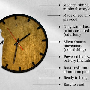 Bird Wall Clock, Unique Wall Clock, Wooden wall clock, Silent Oversize Clock, Housewarming Gift Bird Theme, Wood Clocks for Wall Unique image 5