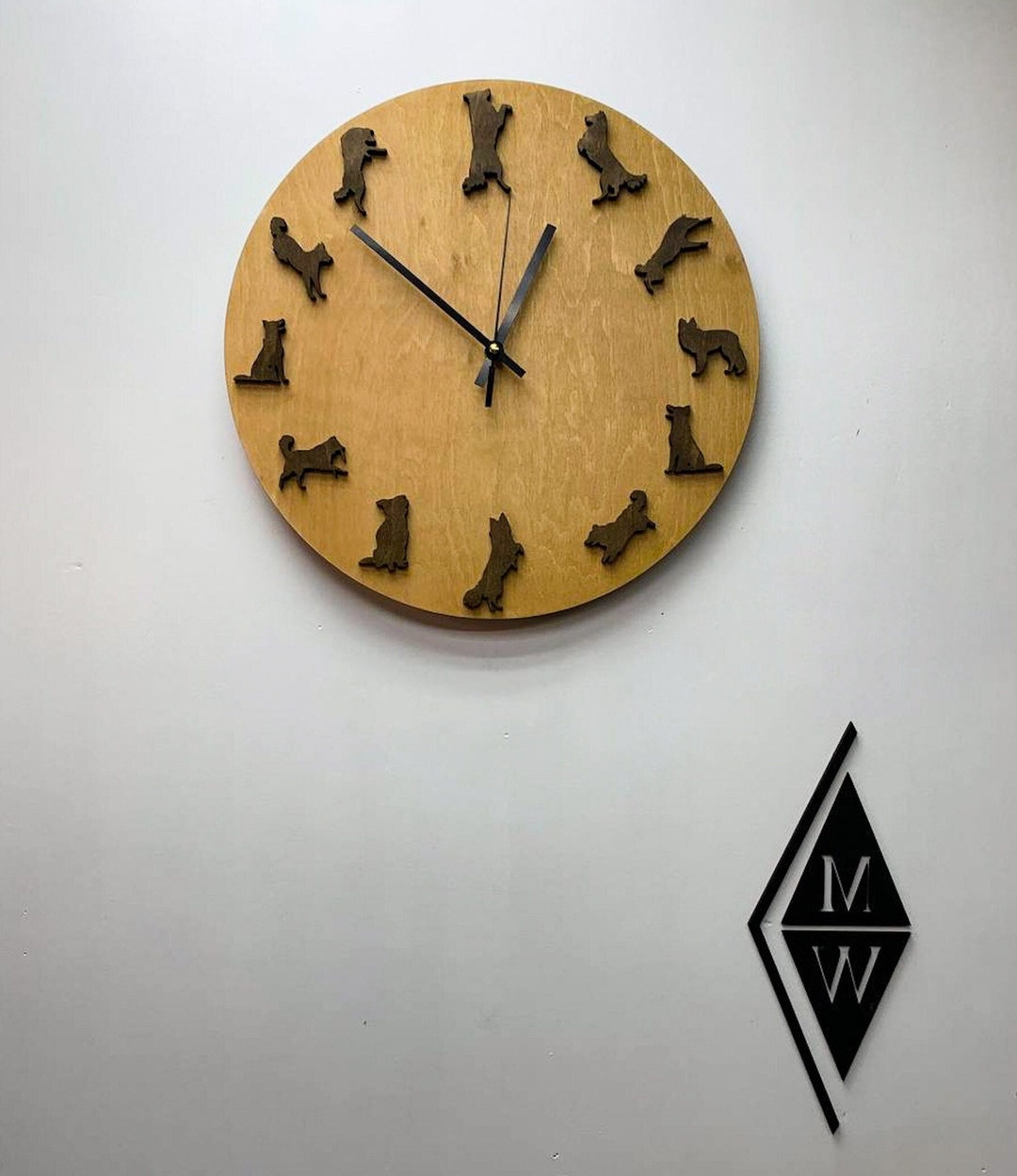 Personalized Wooden Dog Clock: Home Decor for Pet Lovers - Etsy