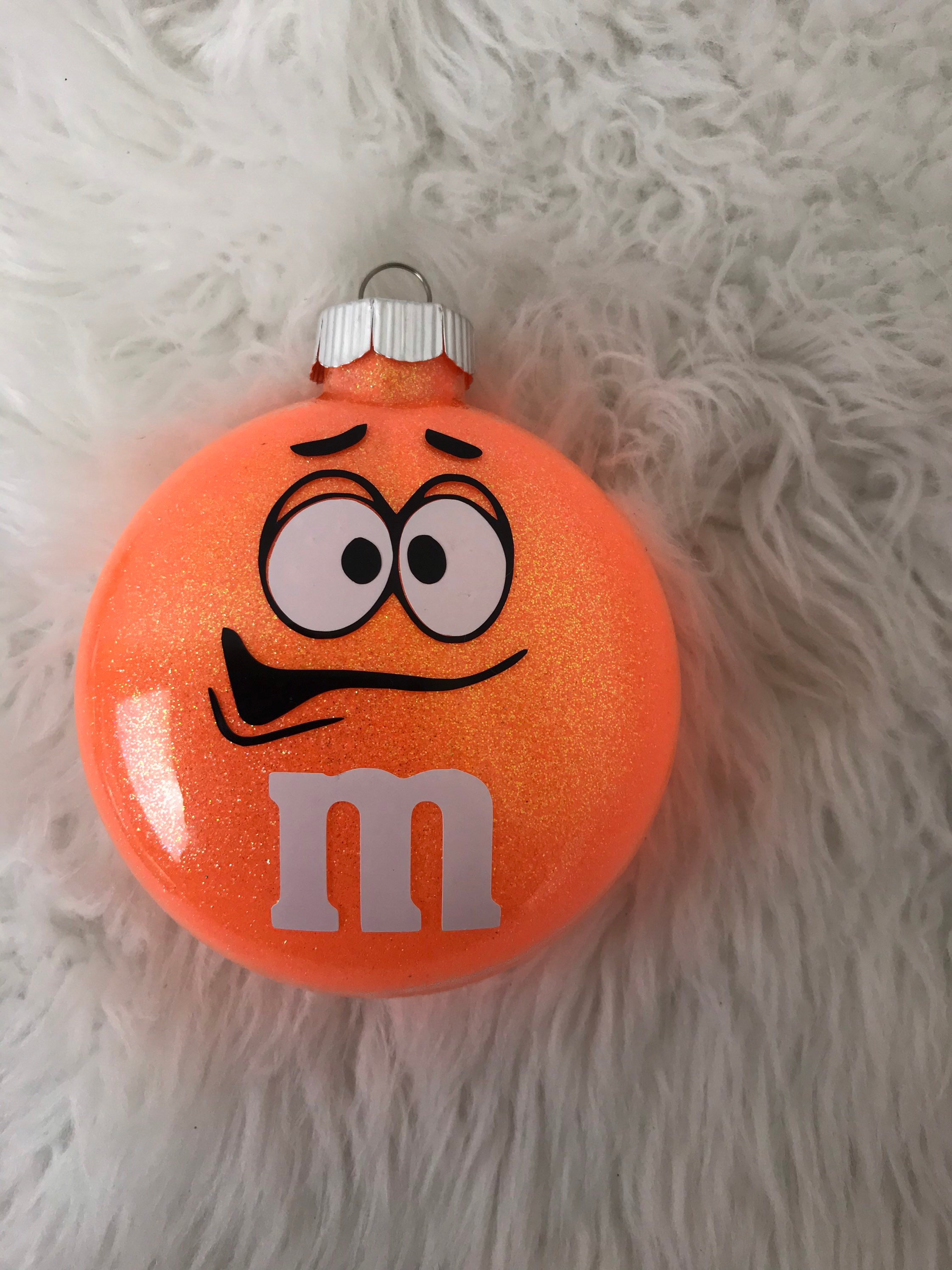 M&M ornaments GLASS set of 6 / Christmas tree ornaments Candy Etsy