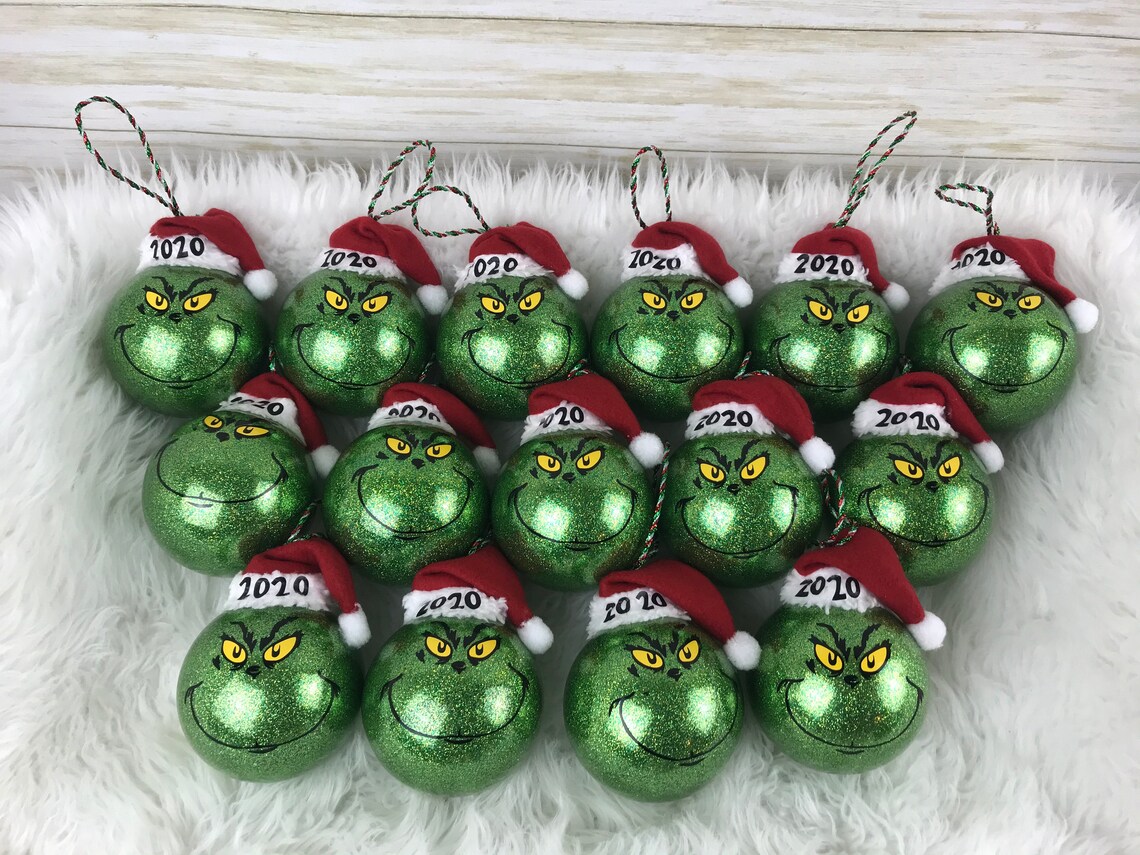 Personalized Grinch w/ hats Christmas Tree Ornaments Etsy