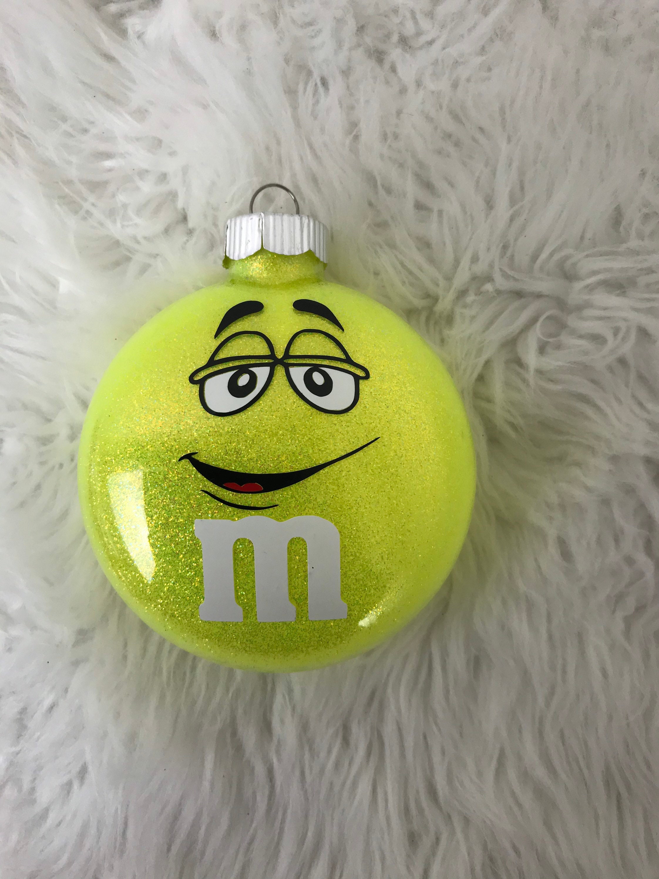 M&M ornaments GLASS set of 6 / Christmas tree ornaments Candy Etsy