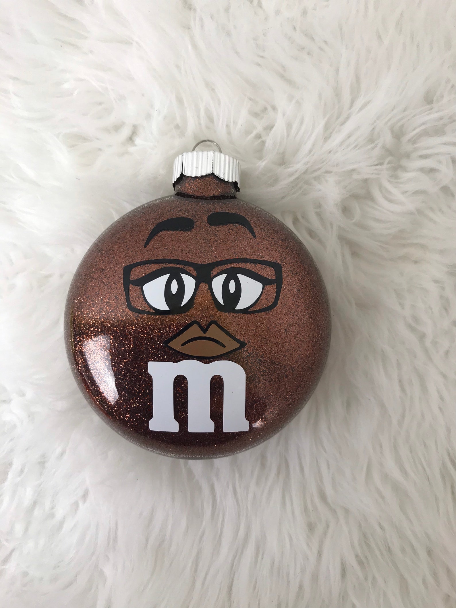 M&M ornaments GLASS set of 6 / Christmas tree ornaments Candy Etsy